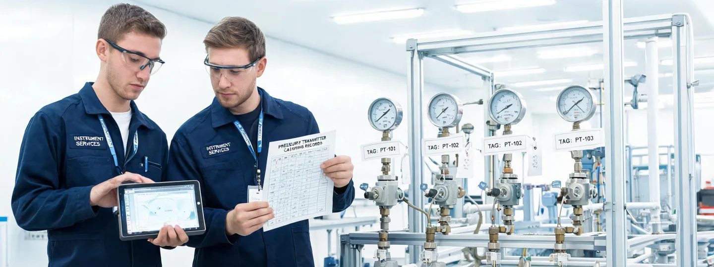 Ashcroft instrumentation team reviewing calibration records