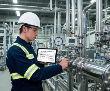 Field support engineer inspecting plant instrumentation