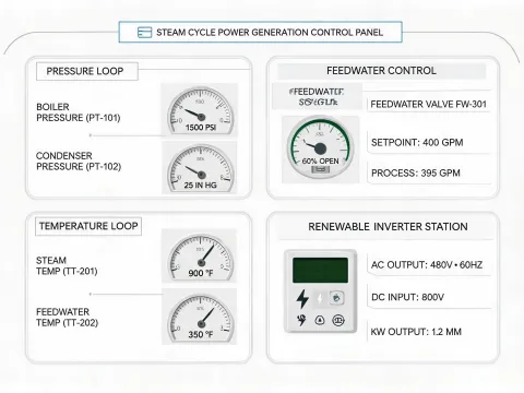 Power generation pressure and temperature loops