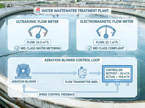 Water wastewater flow meter system