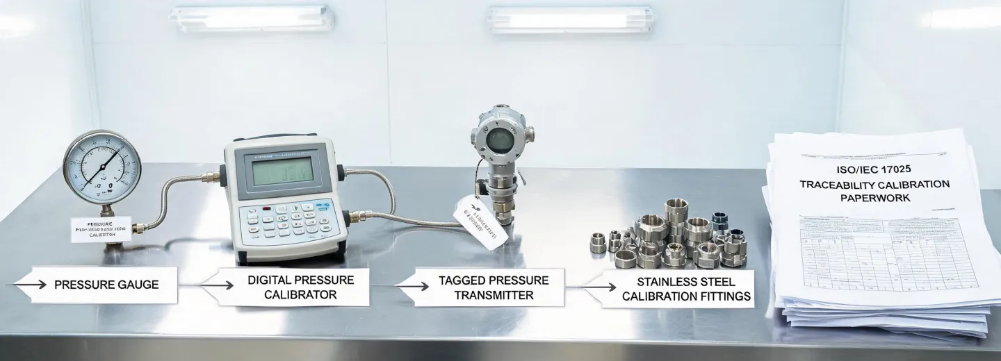 Calibration bench for process pressure instruments